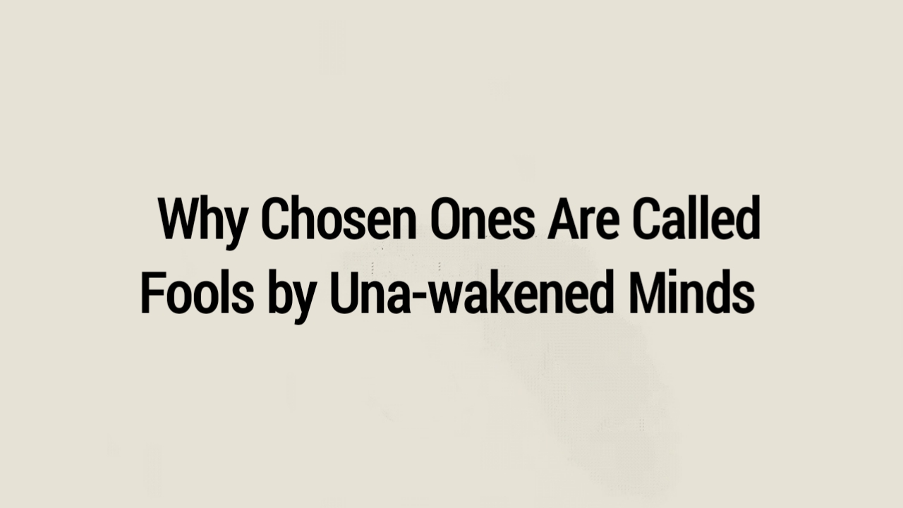8 Reasons Why Chosen Ones Are Called Fools by Una-wakened Minds